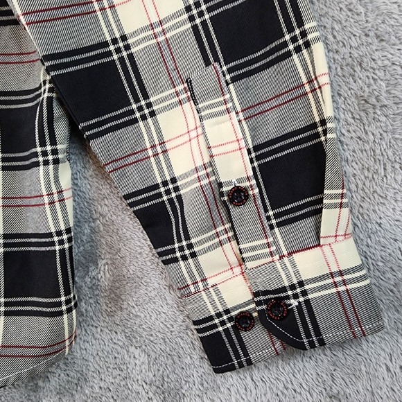 Dixxon Flannel Co Cro-Mags Alpha Omega Shirt Mens Large Black White Red Plaid - Picture 8 of 12
